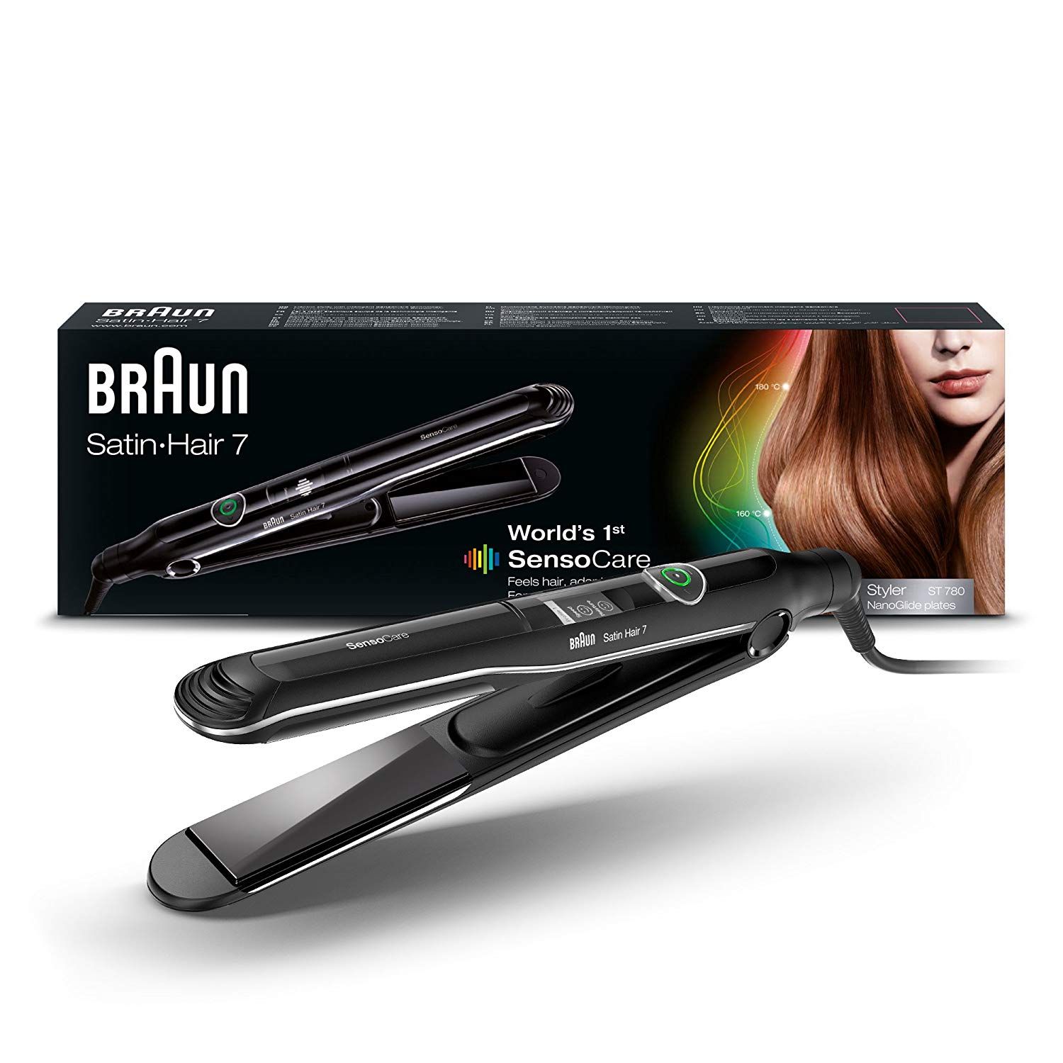  | Braun Satin-Hair 7 SensoCare ST780 Warm Straightening Iron  Black 2 Meter | الأردن
