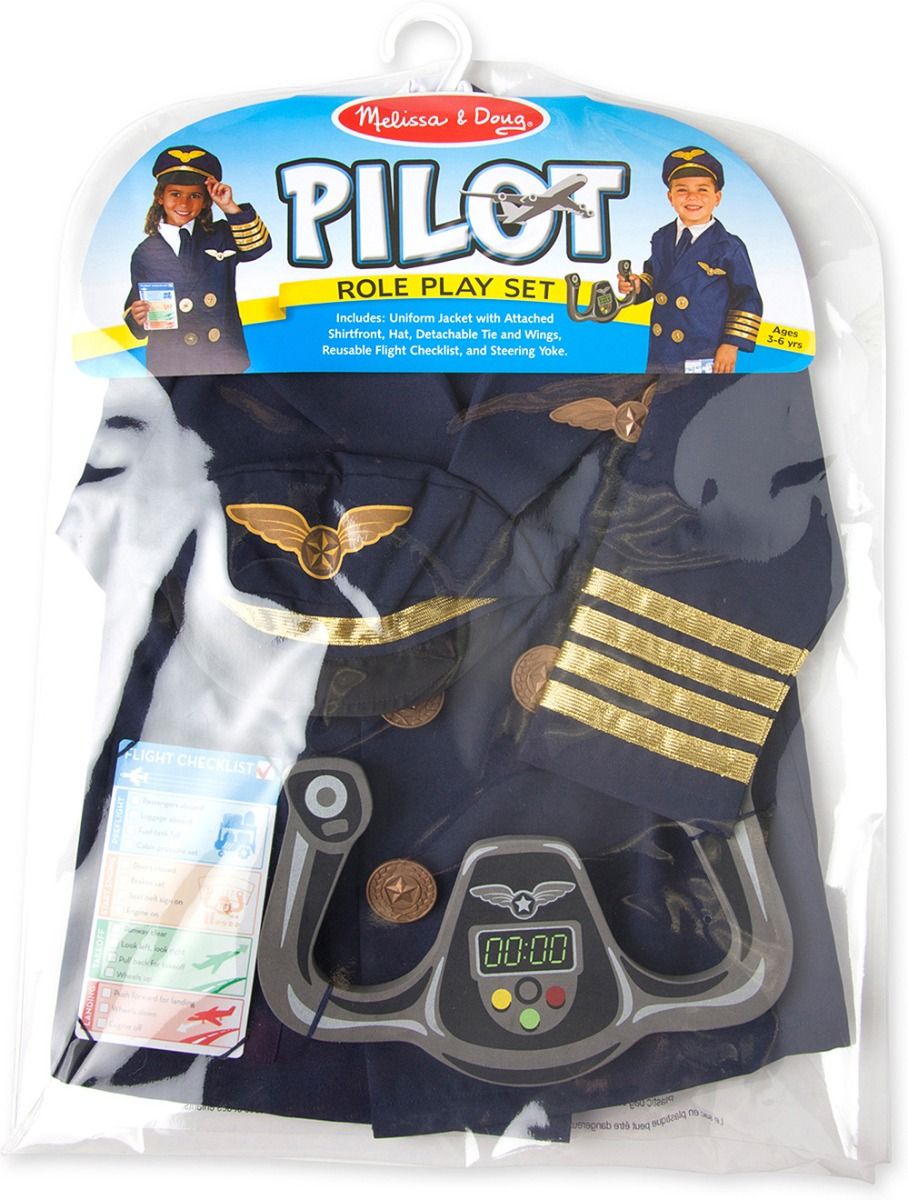 Melissa Doug Pilot Role Play Costume Set