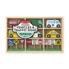 Melissa & Doug Wooden Vehicles And Traffic Signs