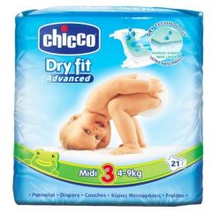 Chicco Diapers Dry Fit Advance - Size 3 Midi 4-9Kg - 21 Pieces
