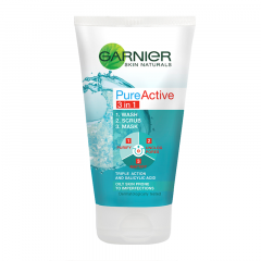 Garnier Pure Active 3 In 1 Wash Scrub Mask 150Ml