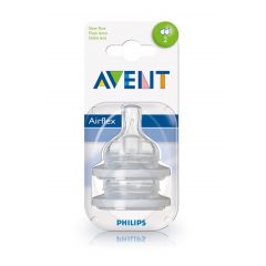 Avent Slow Flow Bottle Nipple +1 Month, Tow Hole