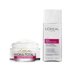 L'Oreal Paris Hydra Total 5 Ultra-Soothing Moisturizer + L'Oreal Skin Perfection 3 In 1 Micellar Cleansing Water 200ml