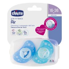 Chicco Physio Compact Silicone Soothers, (6-12 months) - blue