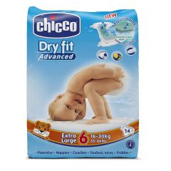 Chicco Diapers Dry Fit Advance - Size 6 Extra Large 16-30Kg - 14 Pieces