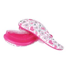 Cala Tangle-Free Hair Brush 66743, Pink/Silver Heart