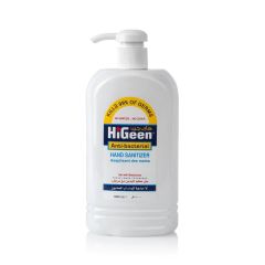 HiGeen Advanced Anti-Bacterial Hand Sanitizer Gel, 1000 ML Pump Bottles in Fresh Lemon Fragrances