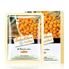 Natural Plant Extract Sheet Mask, Sea Buckthorn moisturizing facial mask,