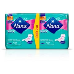 Nana Ultra Thin 3 mm With Long Wings 8 Pads X 2