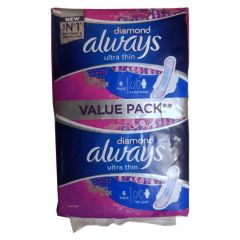 Always Diamond Ultra Thin Extra Long Value Pack, 6 Pads