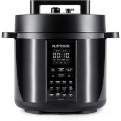 Nutricook Smart Pot 2 1200 Watts - 9 in 1 Instant Programmable Electric Pressure Cooker, 8 Liters, 12 Smart Programs, 2 Years Warranty, Black, SP208K