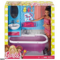 Barbie Doll & Bathroom Playset