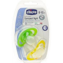  Chicco Physio Compact Silicone Soothers, (6-12 months), 2 pcs.
