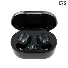 E7S TWS Bluetooth 5.0 Earphone Touch Control Stereo Sport Wireless Mini Cordless Earbuds Headset-BLACK
