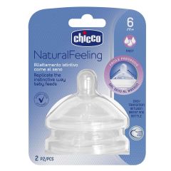 Chicco Natural Feeling Teat 6m+ Fast Flow 2 pcs