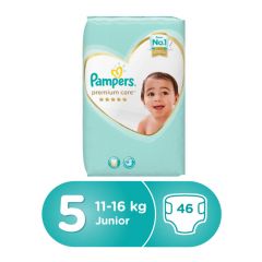 Pampers premium care, Size 5, Junior, 11 - 16 kg, 46 Diapers