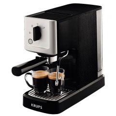 Krups XP344010 Espresso Machine, 1.1L, 15 bar, 1460W, Black- Stainless steel